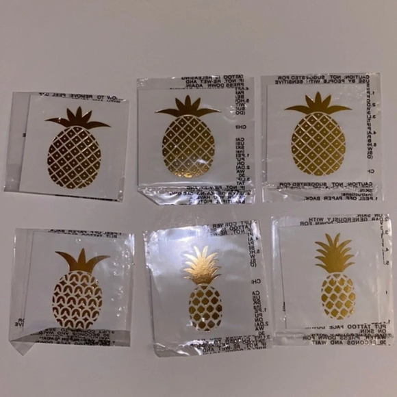 Pineapple Gold Temporary Tattoos (Set of 6) 🍍 - Picture 3 of 7